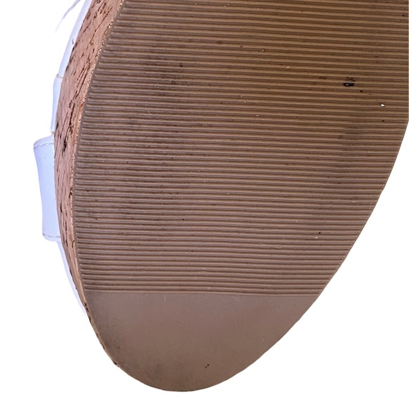 Lulu's White Cork Wedge 4" Ankle Strap Sandal.Casual Summer. Sz 7 - Picture 14 of 15